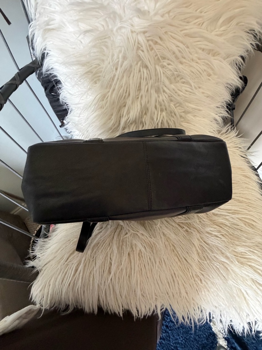 Black Leather Coach Tote - Picture 5 of 11